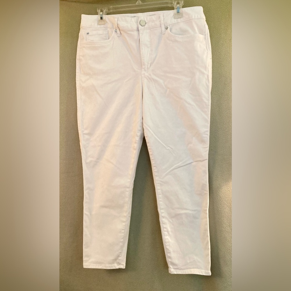 Seven7 White High Rise Skinny Crop Skin Fit Denim Crop Jeans Size 16